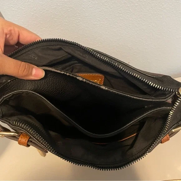 Gussaci Italy Crossbody Handbag Women Black/BrownFaux Leather Lined Purse - Picture 4 of 8